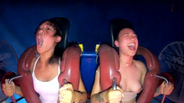 Girls Tits Pop Out On Rollercoaster Video 364x205
